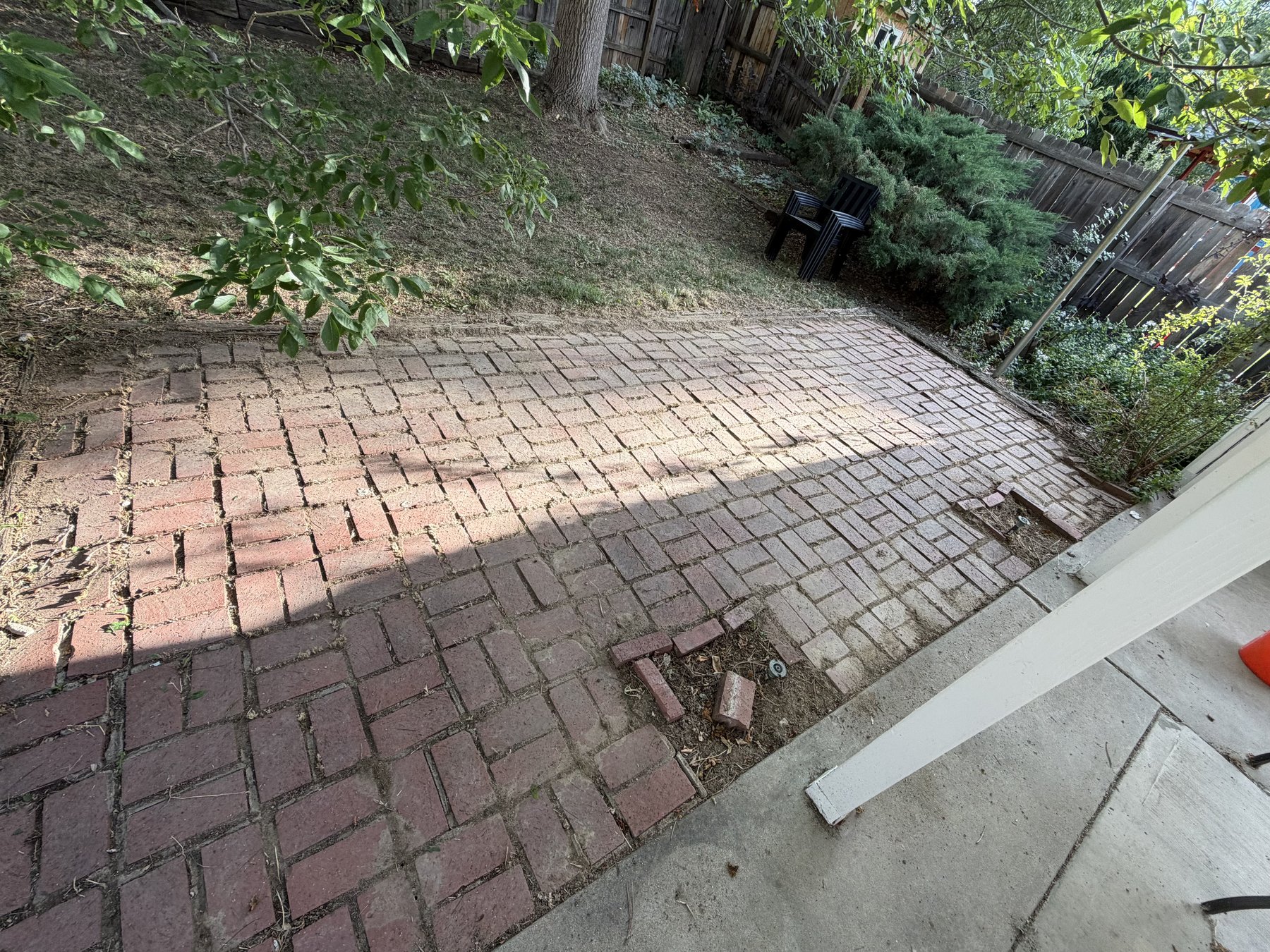 After: cleaned brick paver patio